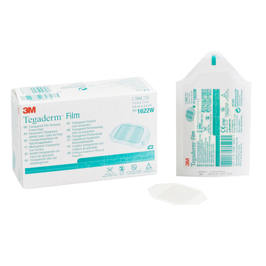 3M™ Tegaderm™ Transparent Sterile Film Dressing, 1-3/4 x 1-3/4 Inch, 400/CS