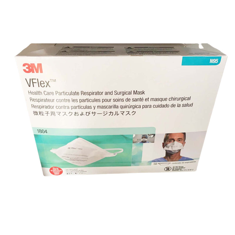 3M™ VFLEX™ HEALTH CARE PARTICULATE RESPIRATOR AND SURGICAL MASK, SOLD AS 50/BOX 3M 1804