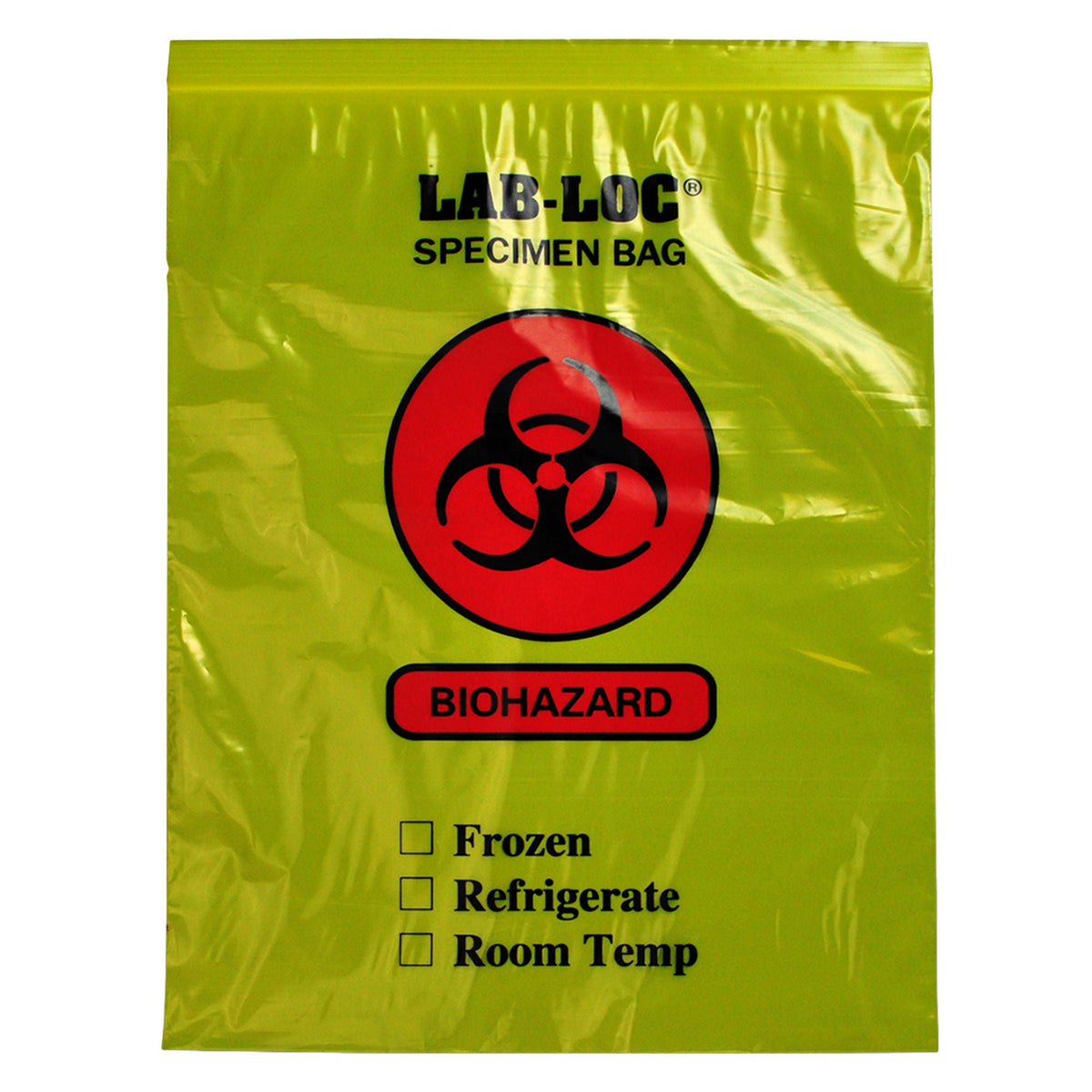 Lab-Loc® Specimen Transport Bag, Zip Closure, Yellow Tinted, 12 x 15 Inch, 1000/CS