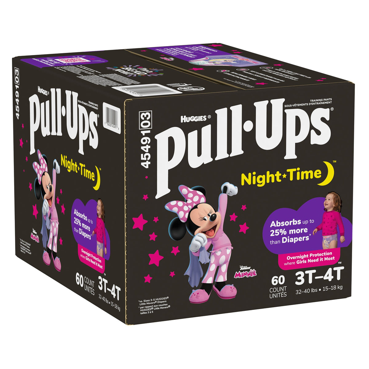 Huggies® Pull-Ups® Night-Time® Training Pants For Girls, 3T To 4T, 60/Pk