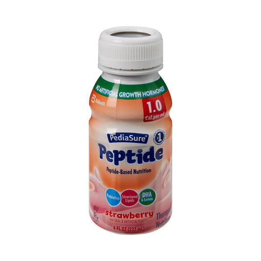 Pediasure® Peptide 1.0 Cal Peptide-Based Nutrition, Strawberry, 8-Ounce Bottle, 24/Cs