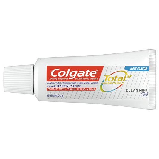 Colgate Total Toothpaste, Clean Mint Flavor, 0.88 oz Tube, 24/CS