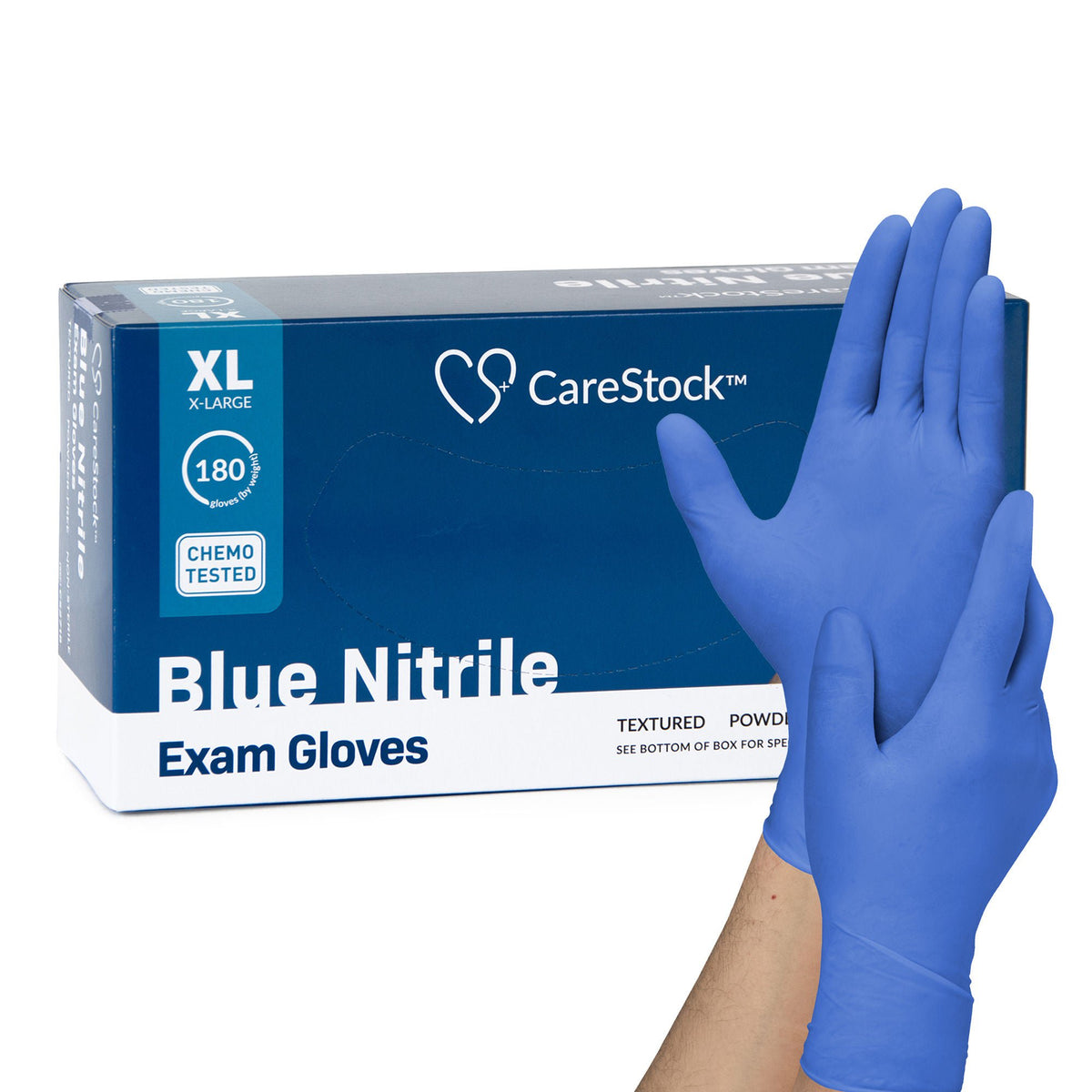 Carestock™ Nitrile Exam Glove, Extra Large, Blue, 1800/Cs