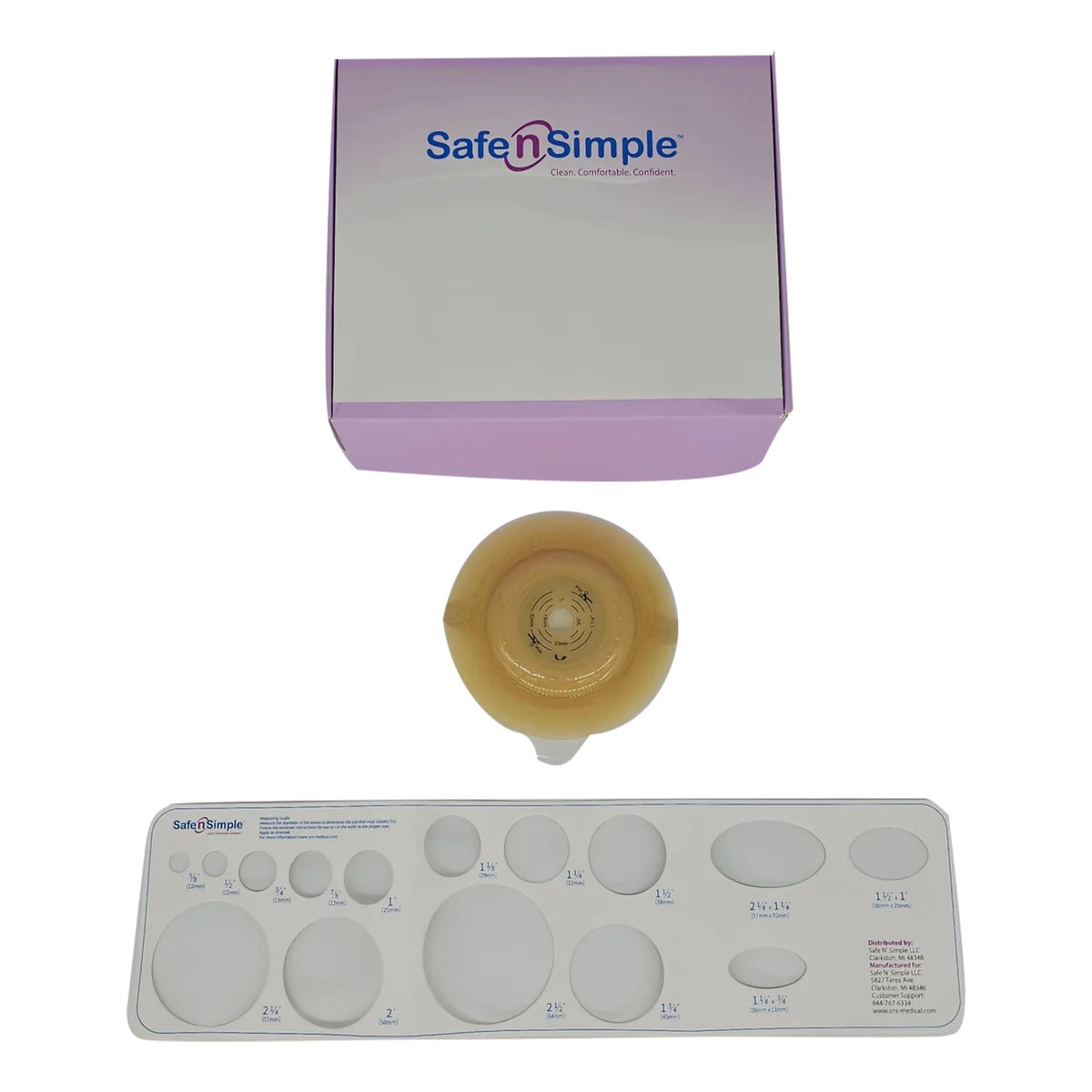 WAFER, OSTOMY CONVEX 2PC RND STD WHT 57MM 2 1/4" (5/BX), 5/BX