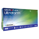 Microflex Ultraform Nitrile Exam Glove, Large, Blue, 300/BX
