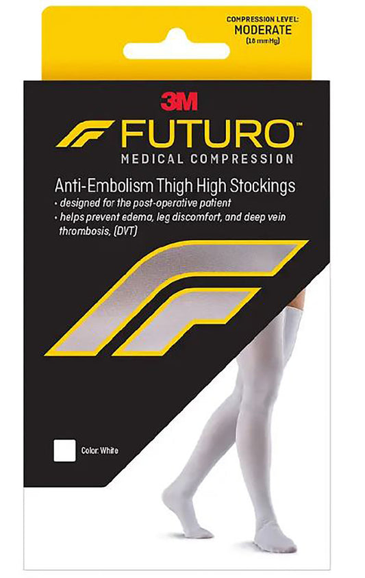 3M Futuro™ Anti-Embolism Moderate Compression Thigh-High Stockings, Medium/Short, 1/Pr