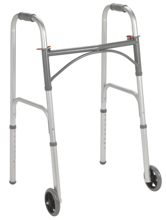 drive™ Dual Release Folding Walker with Wheels, 4/CS