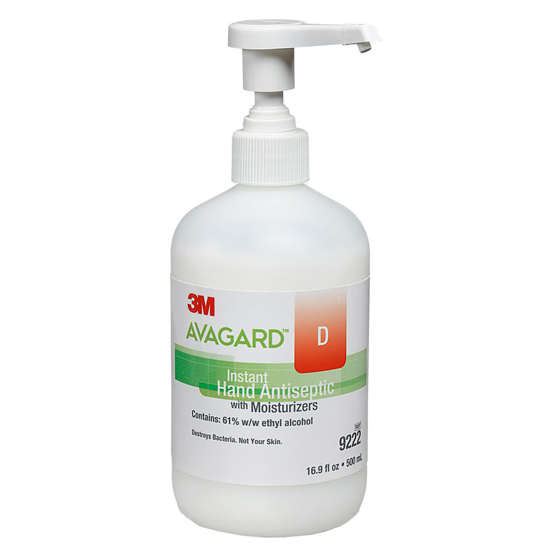 3M AVAGARD D HAND ANTISEPTIC, 16 OZ, PUMP BOTTLE, SOLD AS 1/EACH SOLVENTUM 9222
