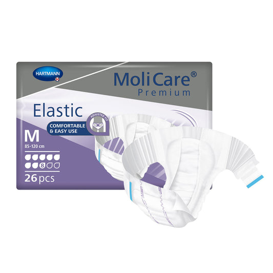 Molicare® Premium Elastic 8 Drop Absorbency Incontinence Briefs, Medium, 26/Bg