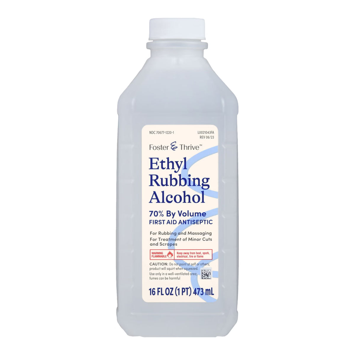 Foster & Thrive™ 70% Ethyl Rubbing Alcohol, 16-Ounce Bottle, 12/Cs