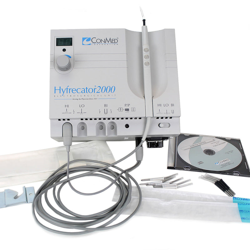 CONMED HYFRECATOR 2000® ELECTROSURGICAL UNIT PLATE DISPERSIVE W/8FT CORD3.5X6 REUSABLE HYFRECATOR 2000