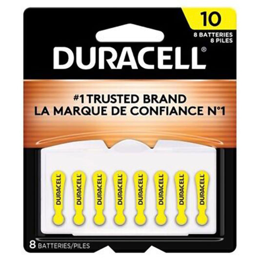 Duracell® Zinc Air Battery For Hearing Aids, 1.4 Volt, Yellow Size, Eight Pack, 60/Cs