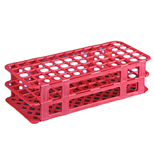 Globe® Scientific 456500 Series Test Tube Rack, Tube, 16/17mm, 60-Place, Red, 1/EA