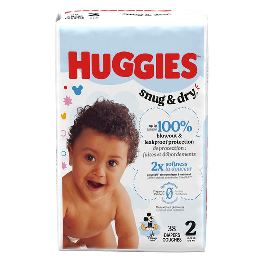Diaper, Huggies Snug&Dry Jumbopk Sz2 (38/Pk 4Pk/Cs), 152/Cs