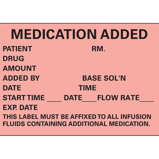 Timemed Medication Added Pre-Printed Label, 2.5 x 1.75 Inch, 1/RL