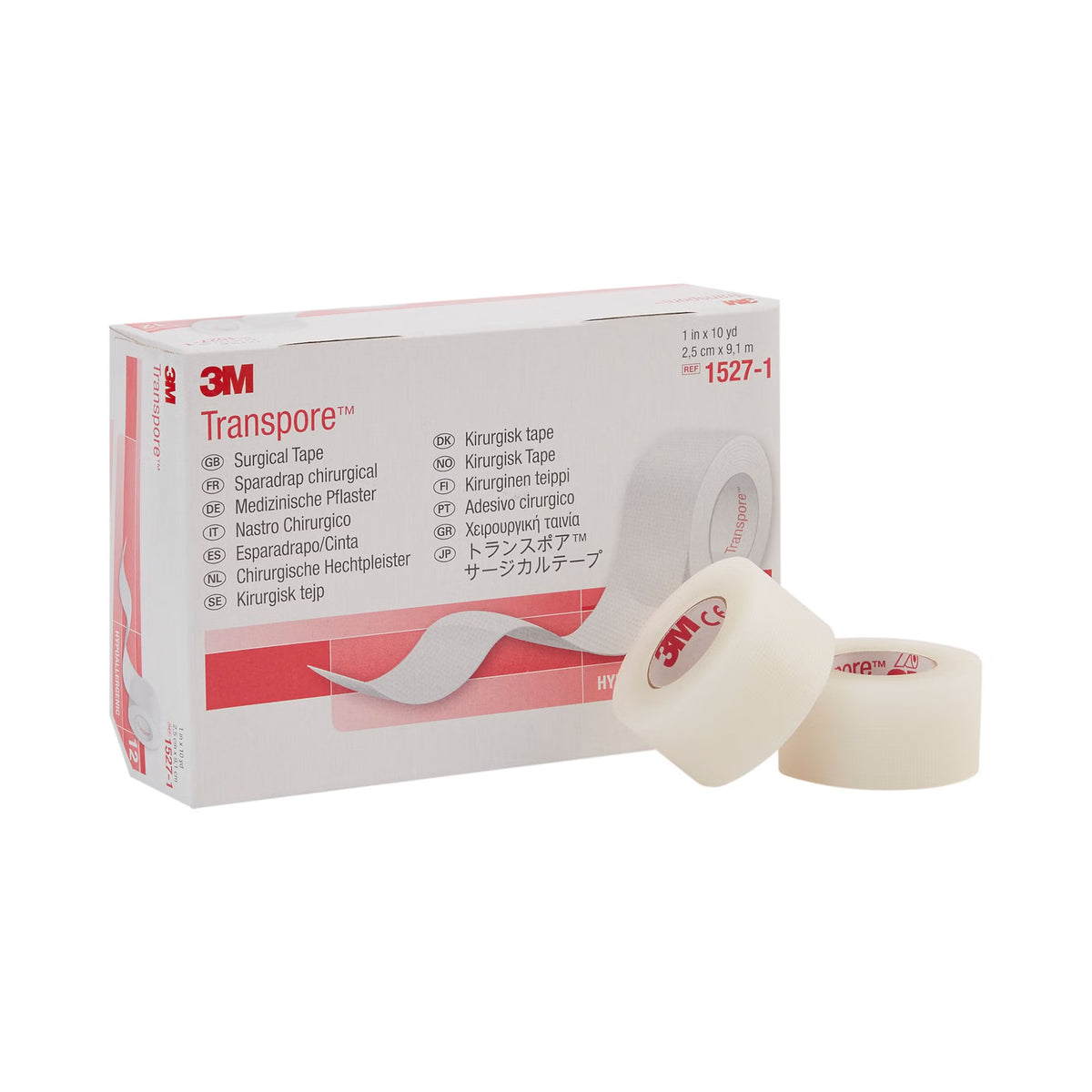 3M™ Transpore™ Plastic Medical Tape, 1 Inch X 10 Yard, Transparent, 120/Cs