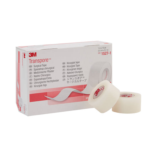 3M™ Transpore™ Plastic Medical Tape, 1 Inch X 10 Yard, Transparent, 120/Cs