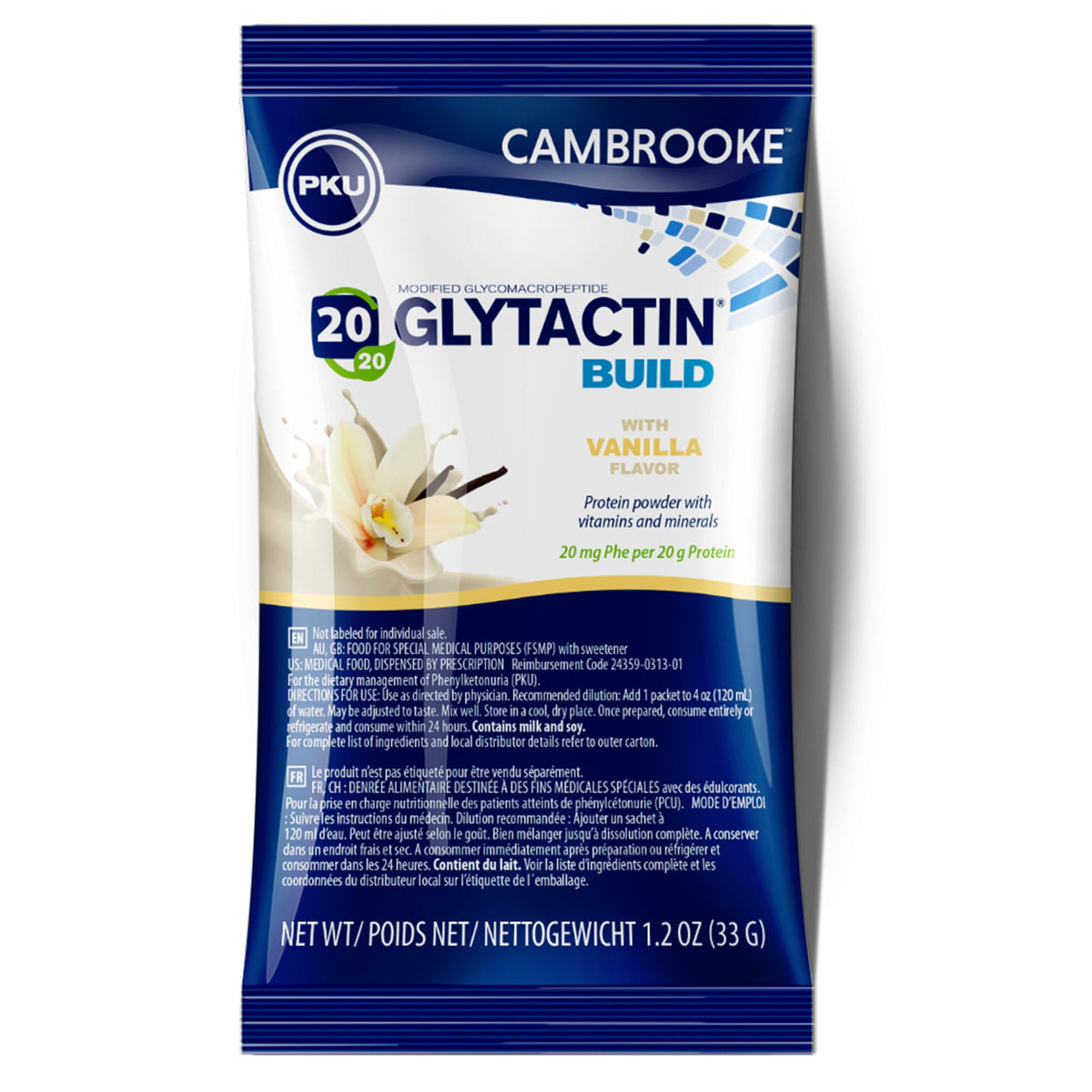 Glytactin® Build 20/20 GMP for the Dietary Management of PKU, Vanilla, 30/CS