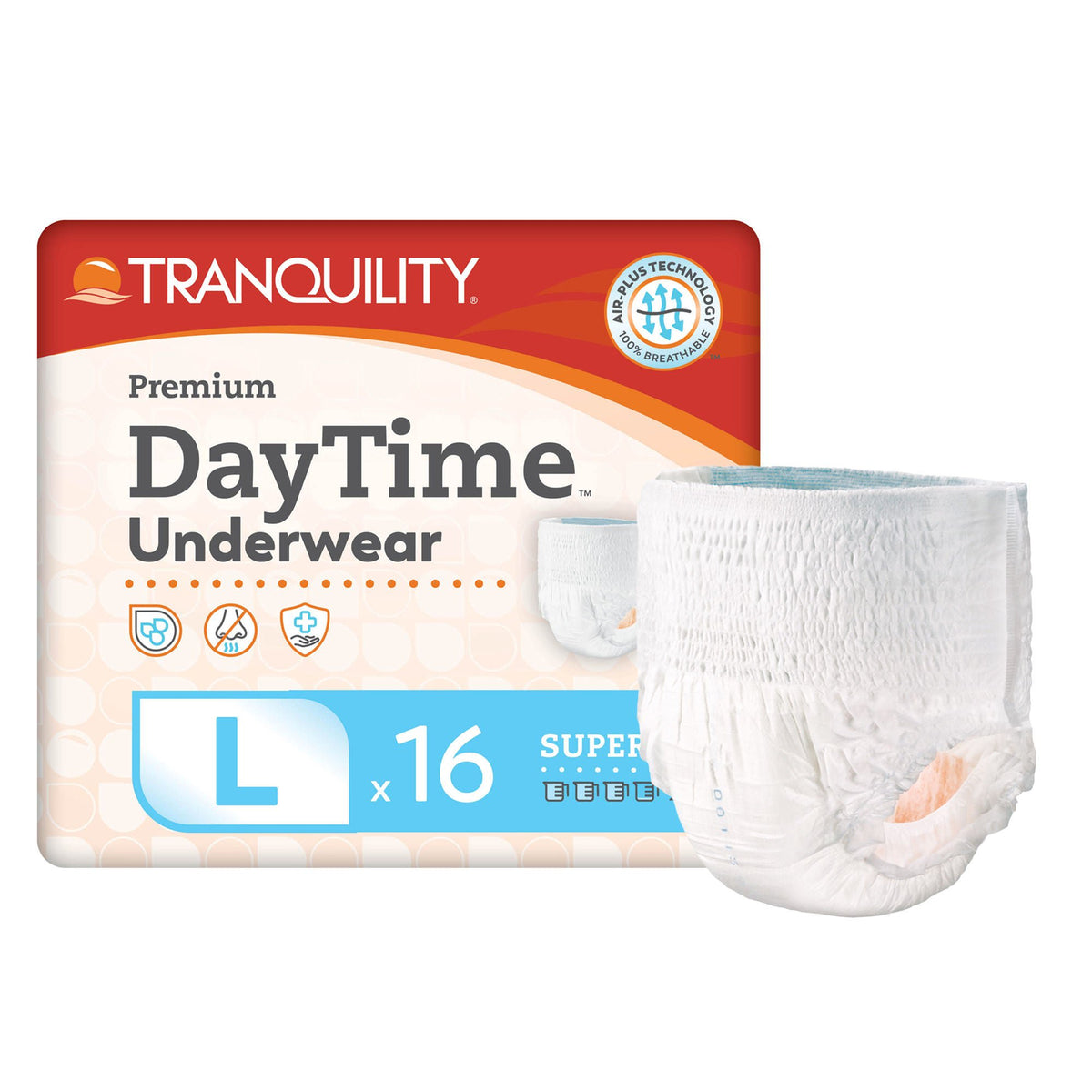 Tranquility Premium Daytime Disposable Absorbent Underwear, Large, 64/Cs