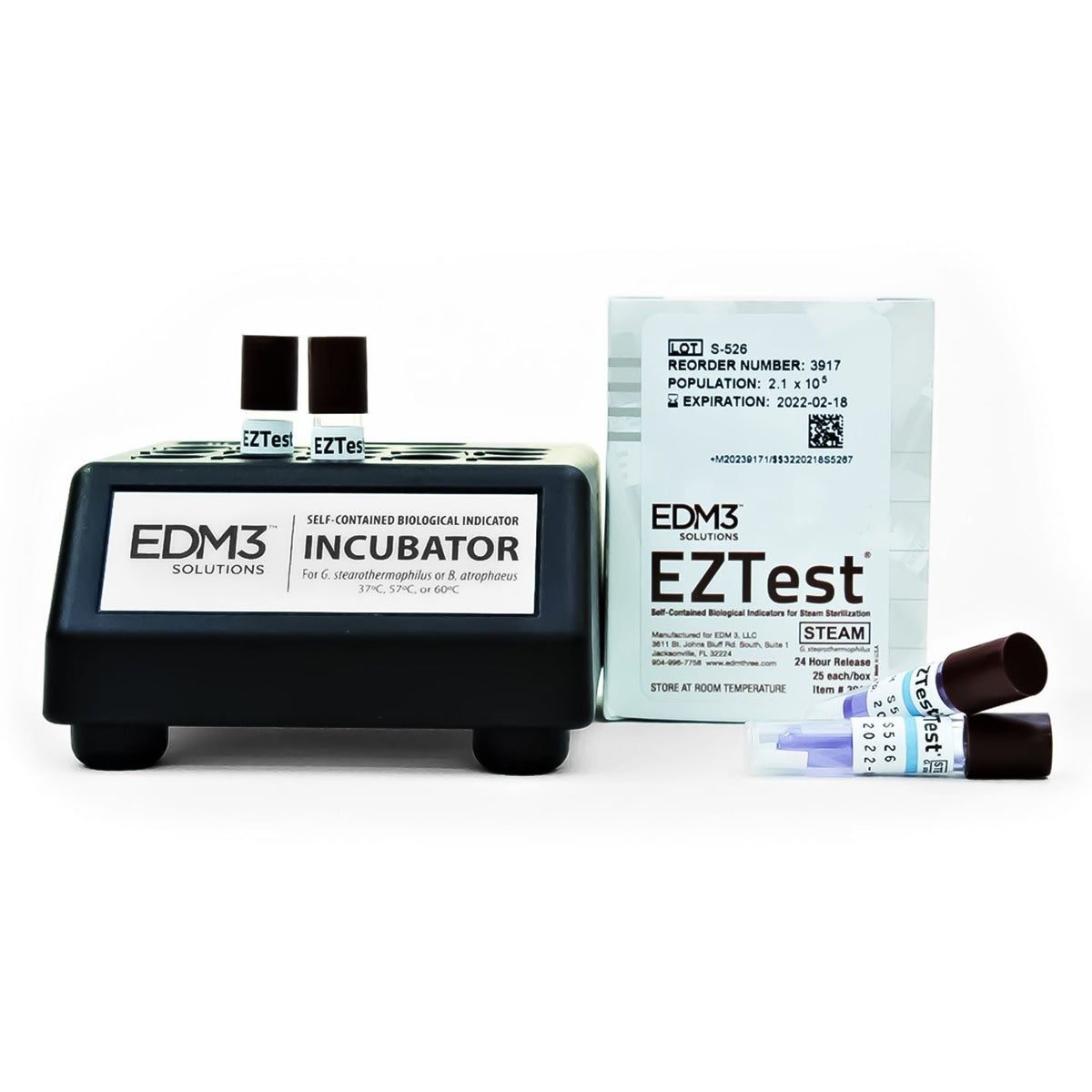EZTest® Self-Contained Biological Indicators for Steam Sterilization, 25/PK