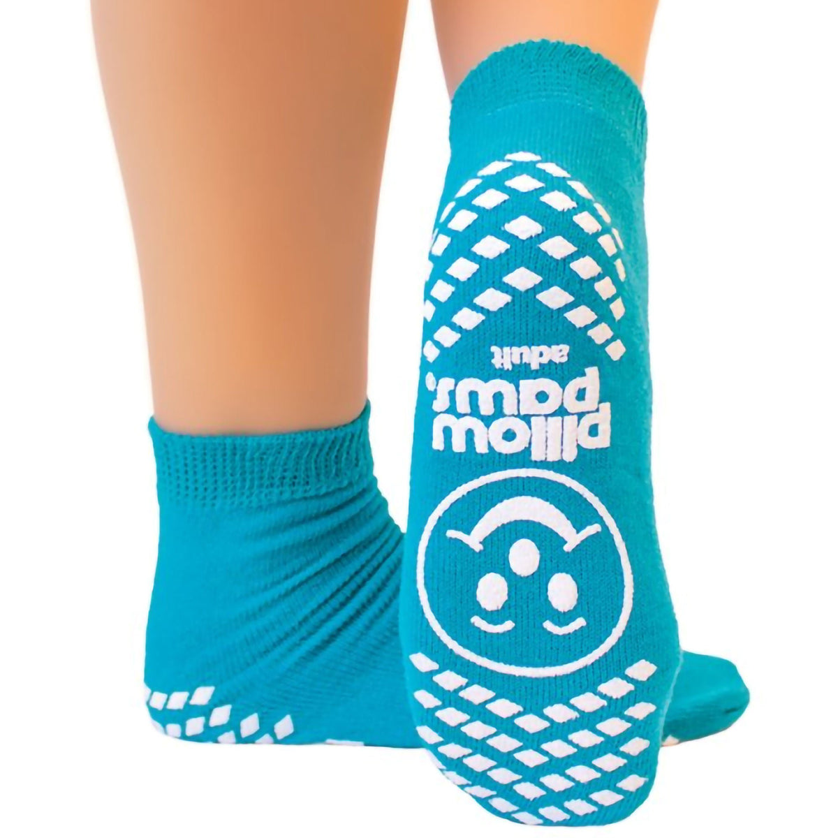 Pillow Paws® Slipper Socks, Fits Adults who Wear Shoe Sizes 5 – 7, Teal, 48/BX