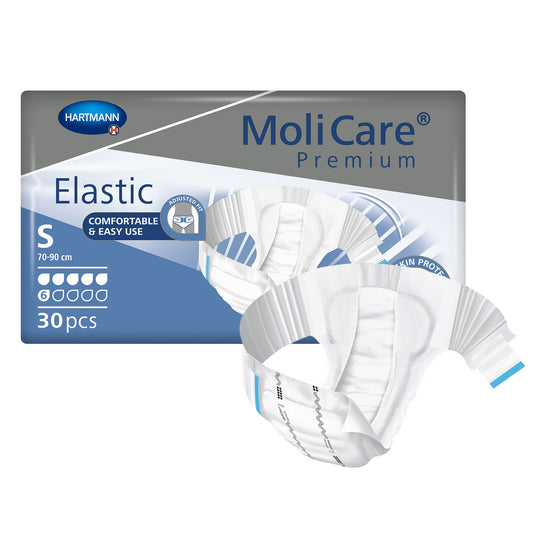 Molicare® Premium Elastic 6 Drop Absorbency Incontinence Briefs, Small, 30/Bg