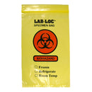 Lab-Loc Specimen Transport Bag, Document Pouch, Zip Close, Yellow Tinted, 6 x 9", 1000/CS