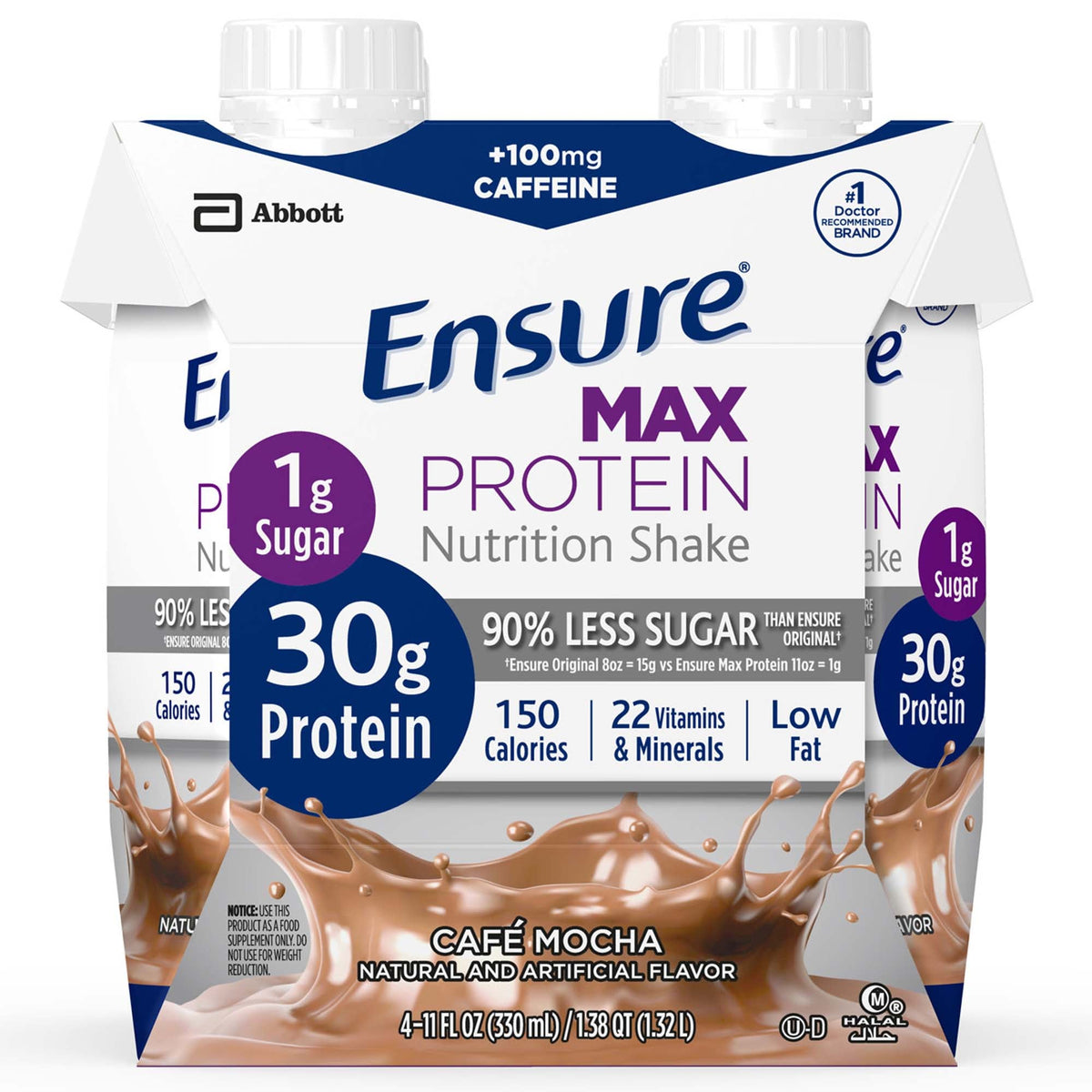 Ensure® Max Café Mocha Protein Nutrition Shake, 11-Ounce Carton, 4/Pk
