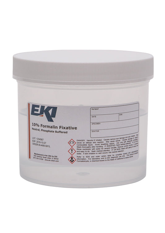EKI Prefilled Formalin Container, 500 mL Fill in 1,000 mL, 9/CS