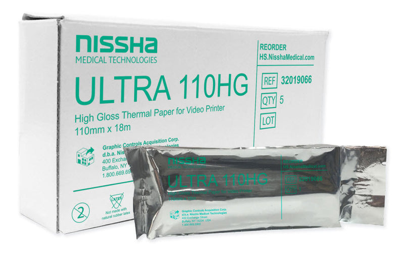 Graphic Controls Ultrasound Film Chart Paper Chart Paper, Gc Ultra 110Hg, Thermal Video Paper, 5/Cs -32019066 - BriteSources
