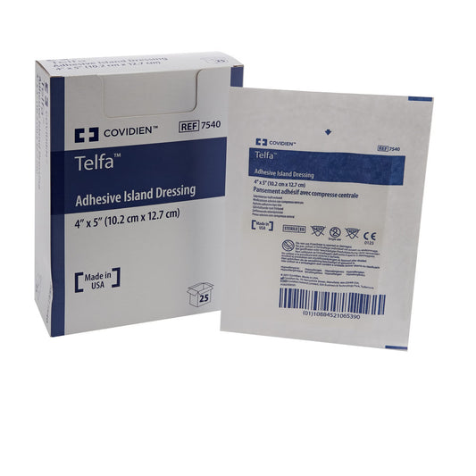 Telfa™ White Adhesive Dressing, 4 X 5 Inch, 200/Cs