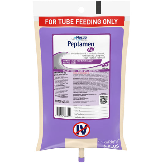 Peptamen AF® Tube Feeding Formula, 1000 mL Ready to Hang Prefilled Container, 6/CS
