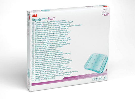 3M™ Tegaderm™ High Performance Nonadhesive W/O Border Foam Dressing, 8 X 8 Inch, 5/Bx