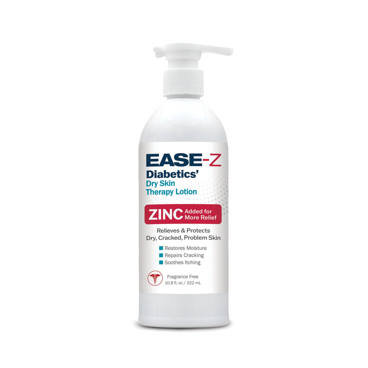 Ease-Z Diabetics' Dry Skin Therapy Foot Cream, Scented, 10.9-Ounce Pump Bottle, 1/Ea