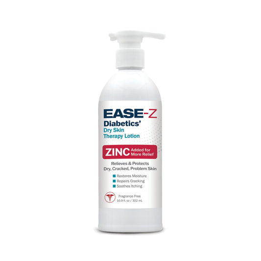 EASE-Z Diabetics' Dry Skin Therapy Foot Cream, Scented, 10.9-ounce Pump Bottle, 12/CS