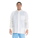 Halyard Universal Precautions Lab Jacket, Hip Length, Large, White, 25/CS