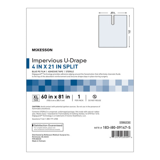 Mckesson Sterile Impervious U-Drape, 60 X 81 Inch, 30/Cs