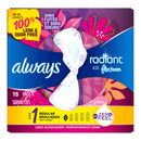 ALWAYS® RADIANT REGULAR PADS, SIZE 1, SOLD AS 15/BOX PROCTER 03700095334