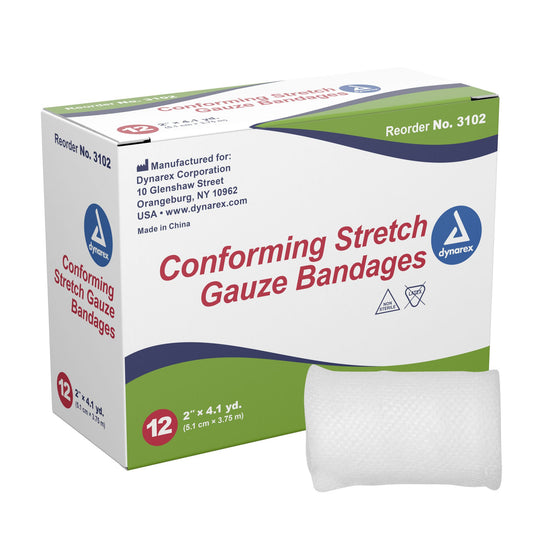 Dynarex® Conforming Bandage, 2 Inch X 4-1/10 Yard, 96/Cs