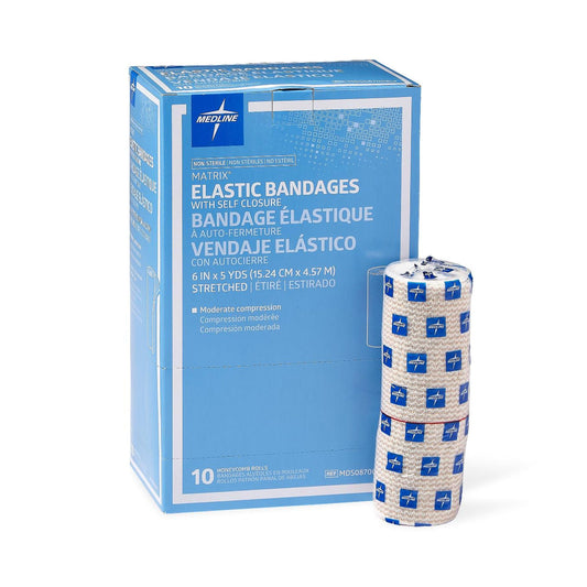 Matrix Double Hook-And-Loop Closure Elastic Bandage, 6 Inch X 5 Yard, 10/Bx