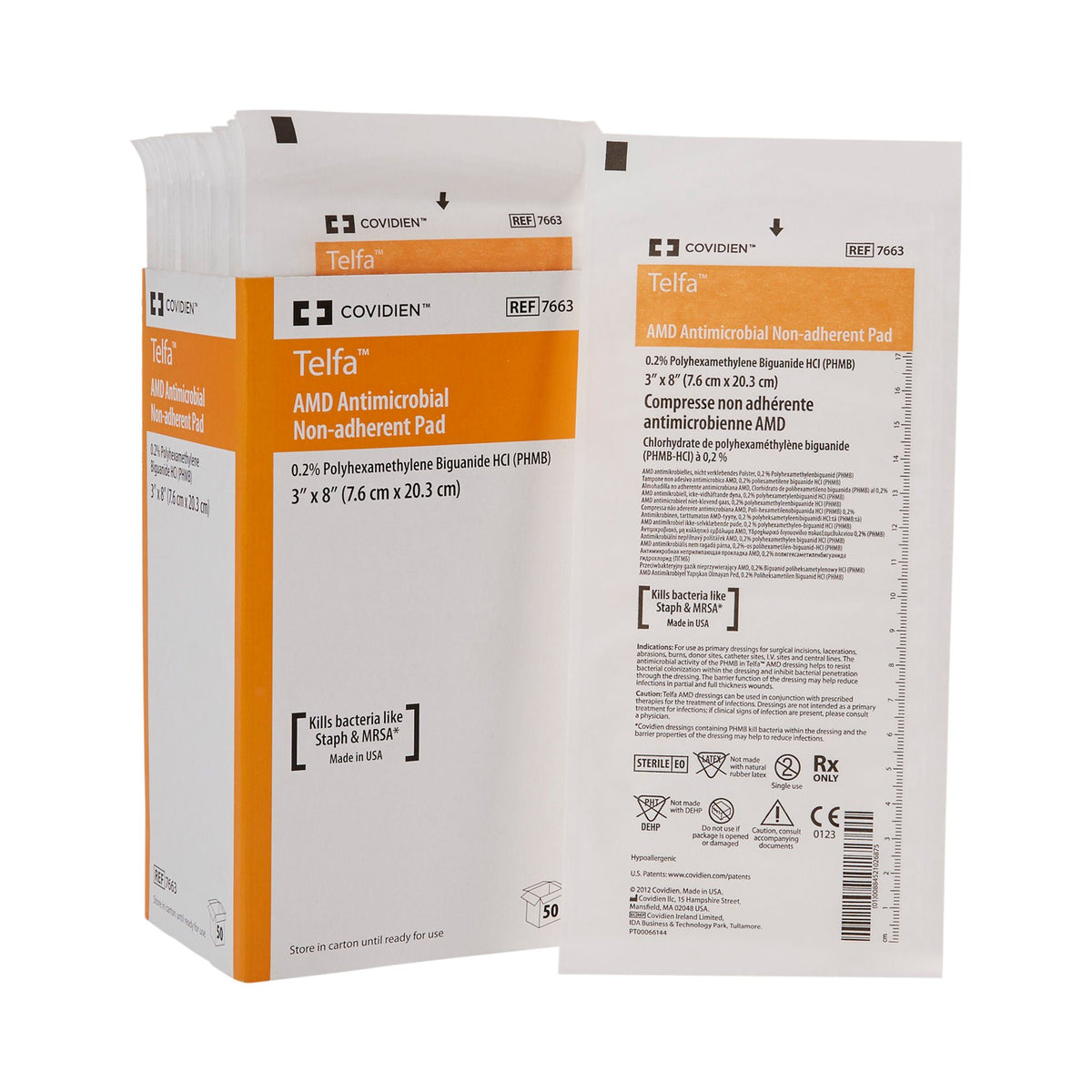 Telfa™ Impregnated Antimicrobial Dressing, 3 X 8 Inch, 50/Tr