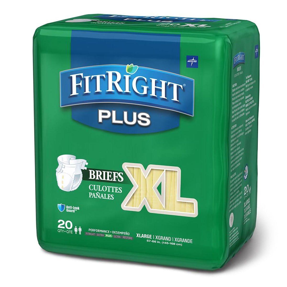 Fitright™ Plus Anti-Leak Guard Briefs, Extra Large, 20/Bg