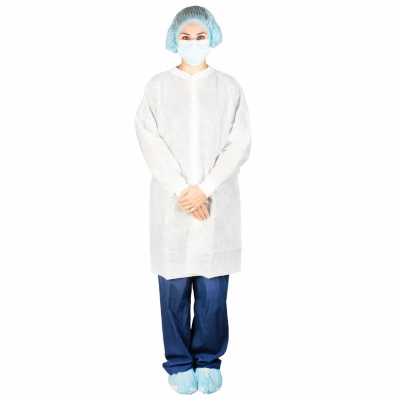 DUKAL FLUID RESISTANT LAB COATS. COAT LAB FULL LENGTH LG WHT10/BG 5BG/CS, CASE