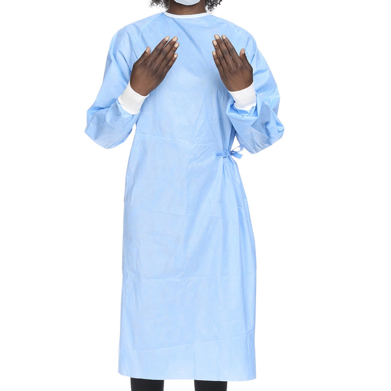 HALYARD BASICS NON-REINFORCED SURGICAL GOWN WITH TOWEL, LARGE, BLUE, SOLD AS 20/CASE O&M 99284