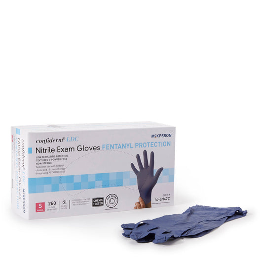 Mckesson Confiderm® Ldc Nitrile Exam Glove, Small, Blue, 2500/Cs