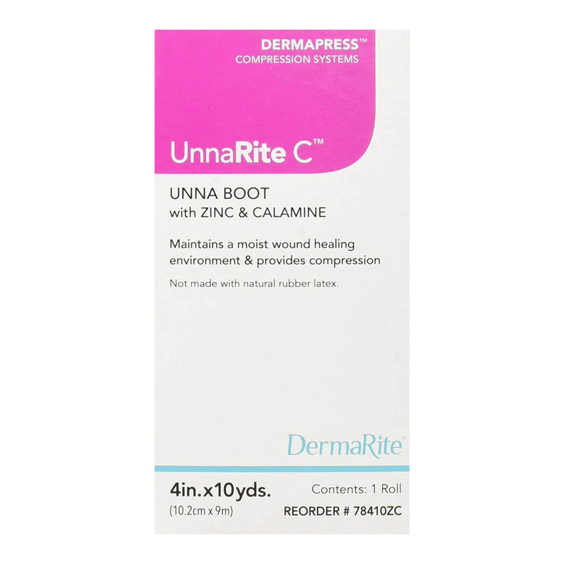 UNNARITE C™ UNNA BOOT WITH CALAMINE AND ZINC OXIDE, 4 INCH X 10 YARD, SOLD AS 1/BOX DERMARITE 78410ZC