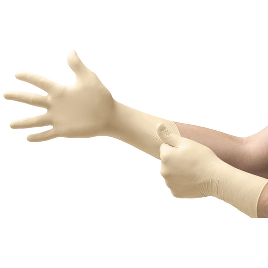 Ultra One® Latex Extended Cuff Length Exam Glove, Medium, White, 50/Bx
