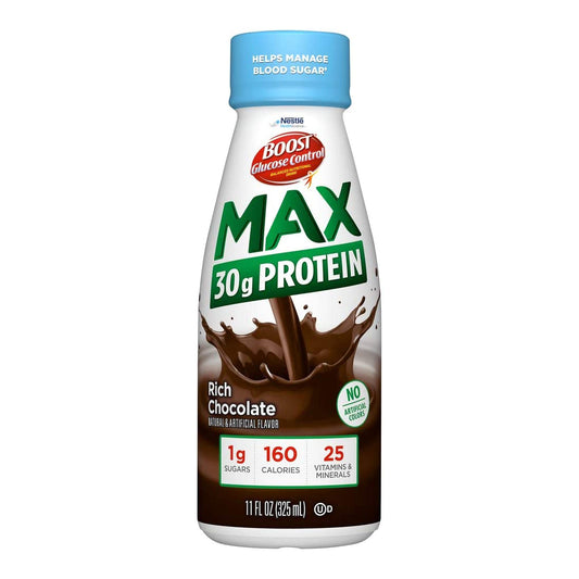 Boost® Glucose Control Max Chocolate Balanced Nutritional Drink, 11-ounce Bottle, 12/CS