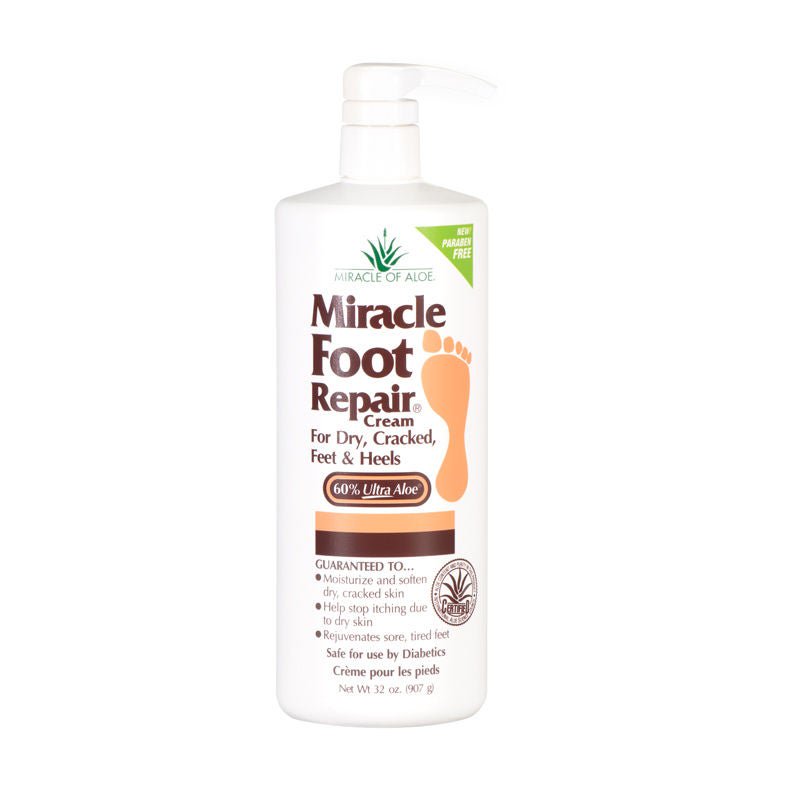 Cream, Miracle Foot Repair 60%Aloe W/Pump 32Oz (12/Cs), 1/Ea