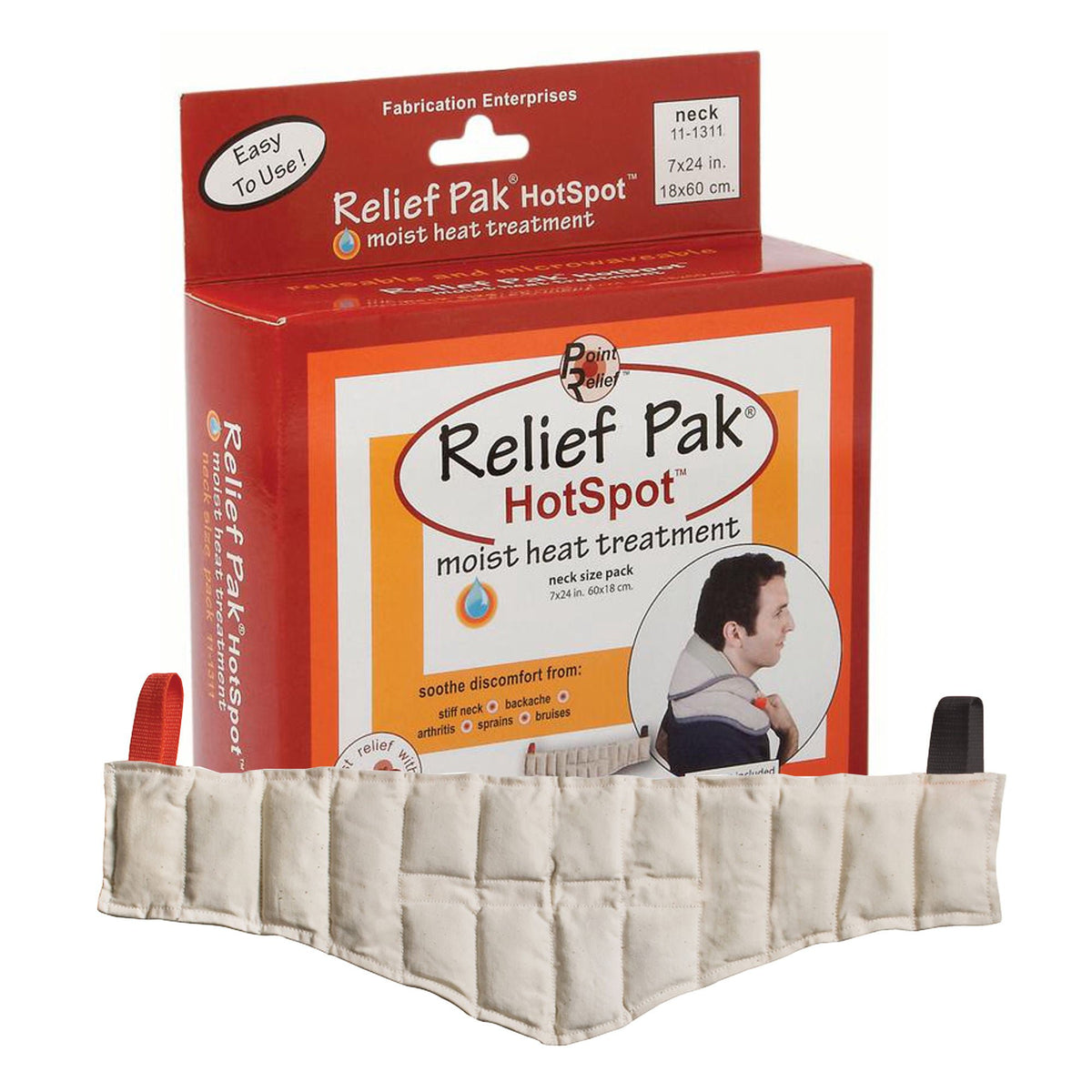 Relief Pak® HotSpot® Moist Heat Pack, Neck Contour, 1/EA